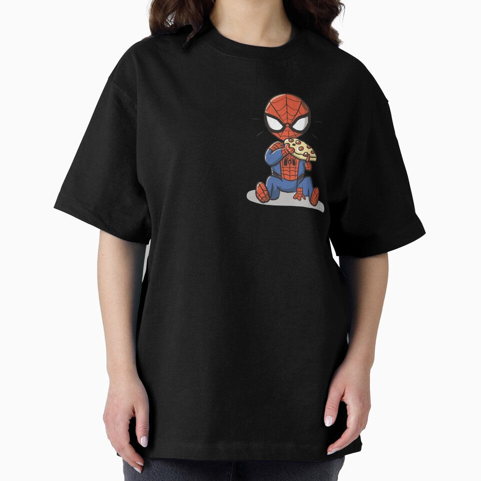 Baby Spidey Munching Pizza - Trendy Hilarious Comic Spider Art Eating Food Meme Cartoon Costume