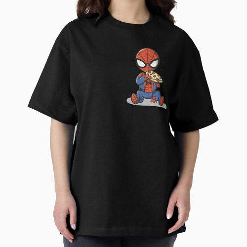 Baby Spidey Munching Pizza - Trendy Hilarious Comic Spider Art Eating Food Meme Cartoon Costume