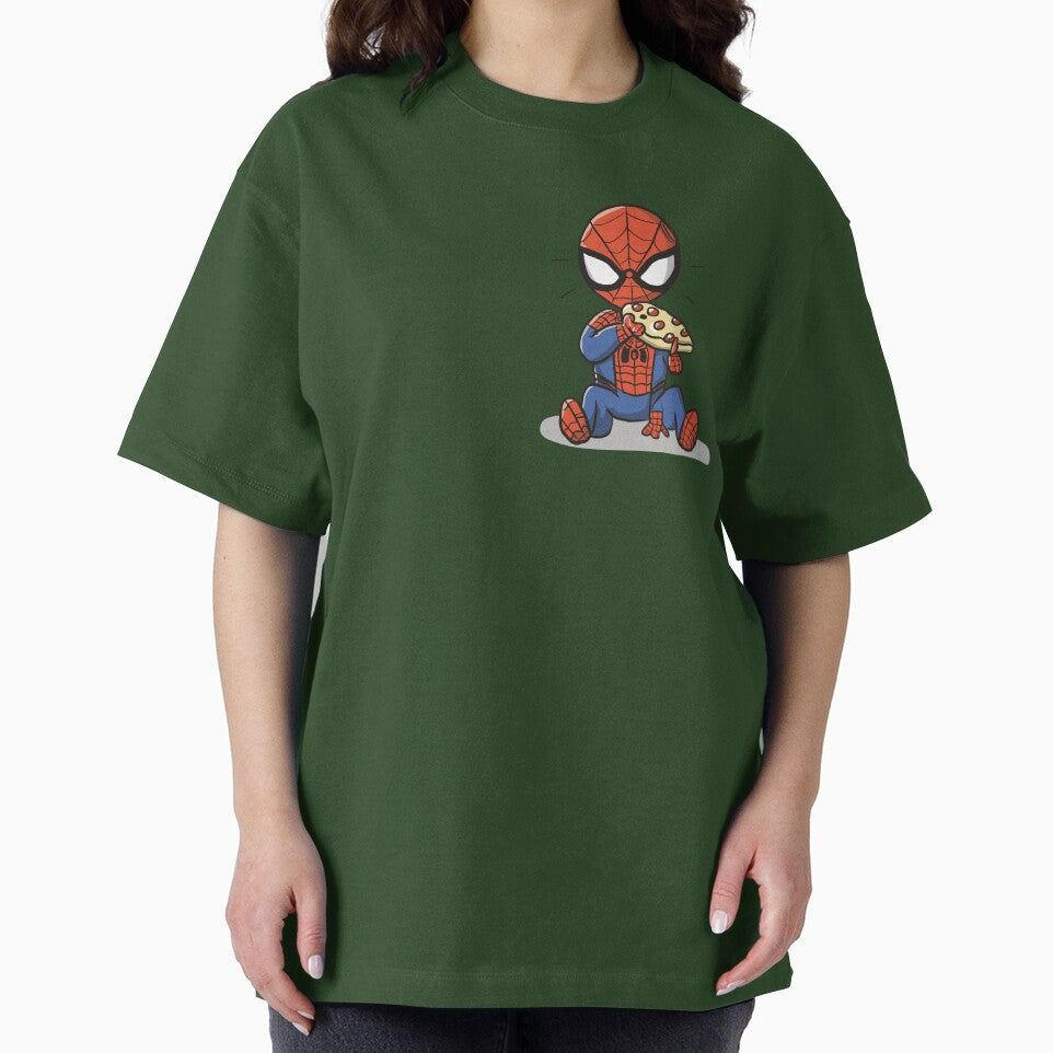 Baby Spidey Munching Pizza - Trendy Hilarious Comic Spider Art Eating Food Meme Cartoon Costume