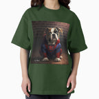 Cute dog wearing a spiderman costume - bulldog spiderman