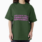 "With Great Power Comes Great Responsibilty" Inspirational Quote Pink Triangular Mosaic Design