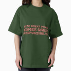 "With Great Power Comes Great Responsibilty" Inspirational Quote Red Triangular Mosaic Design