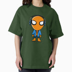 Cute Orange Superhero DJ Mascot Sticker | Chibi Music Lover Cartoon Character