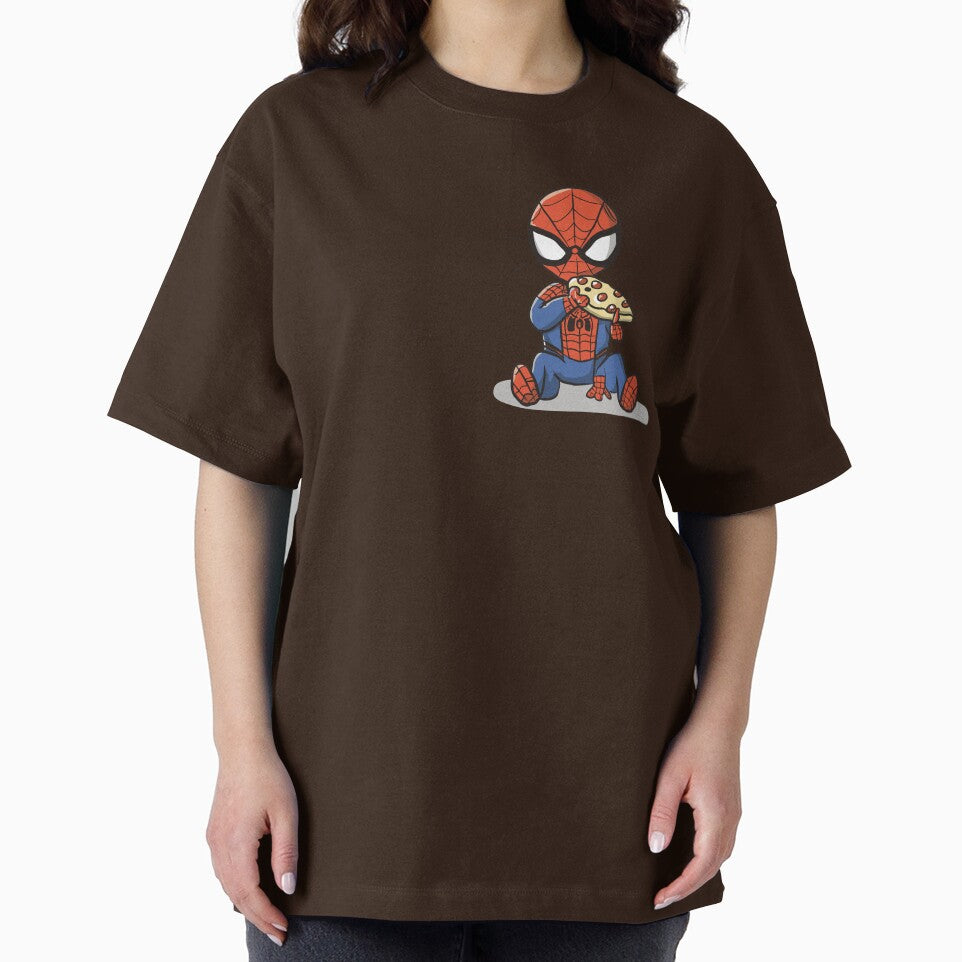 Baby Spidey Munching Pizza - Trendy Hilarious Comic Spider Art Eating Food Meme Cartoon Costume