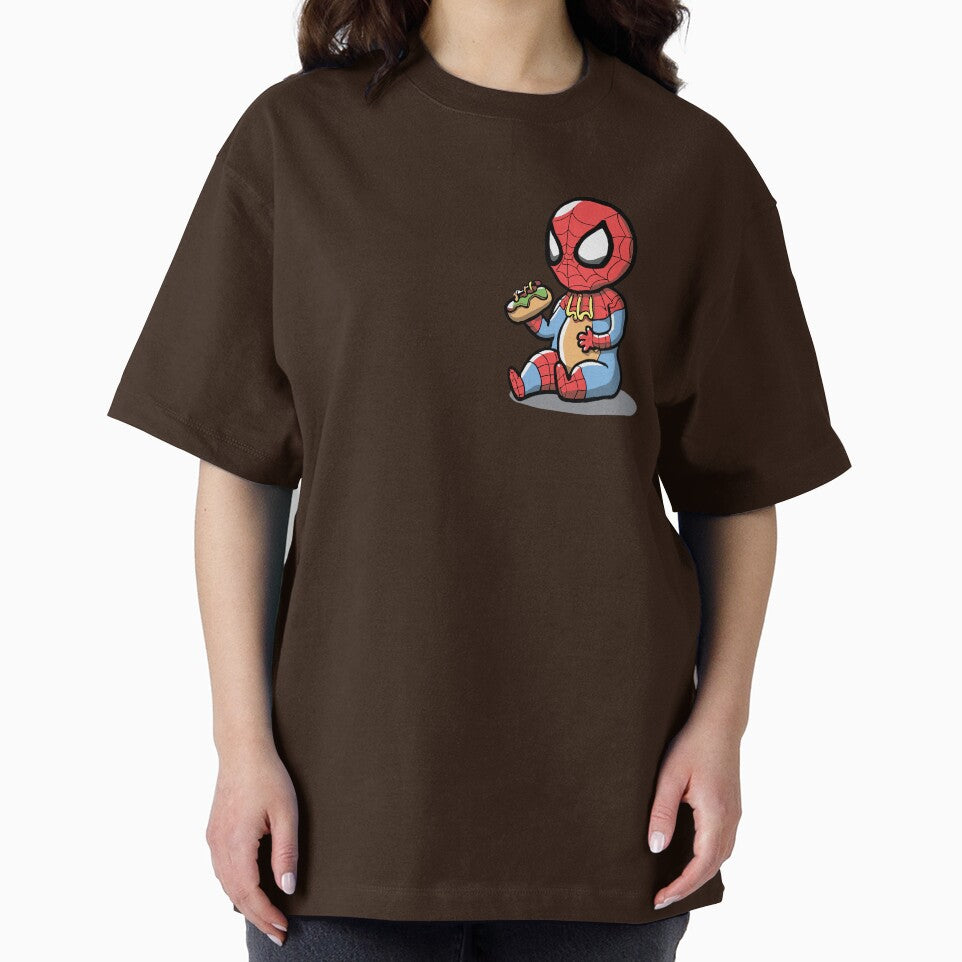 Baby Spider Spidey Munching a Hotdog - Trendy Hilarious Comic Spider Art Eating Food Meme Cartoon Costume