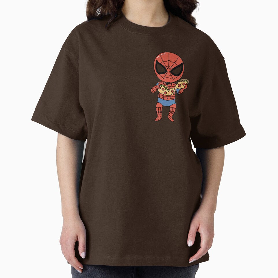 Baby Spidey Munching Pizza - Trendy Hilarious Comic Spider Art Eating Food Meme Cartoon Costume