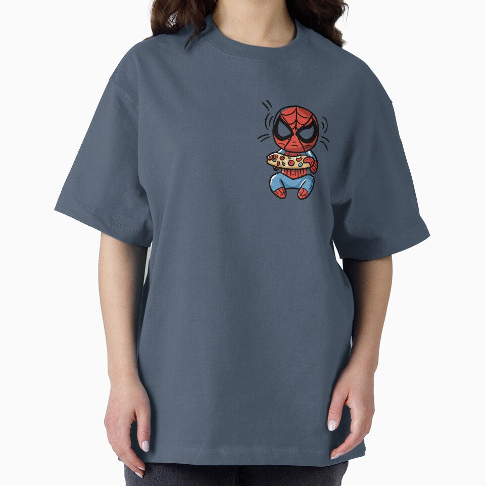 Baby Spidey Munching Pizza - Trendy Hilarious Comic Spider Art Eating Food Meme Cartoon Costume