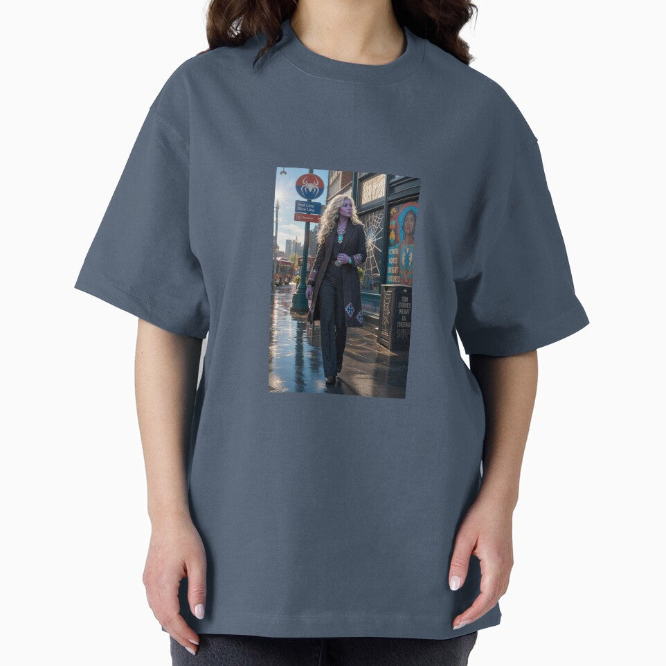 Blonde Woman in Black Coat Spiderman Brand New Day