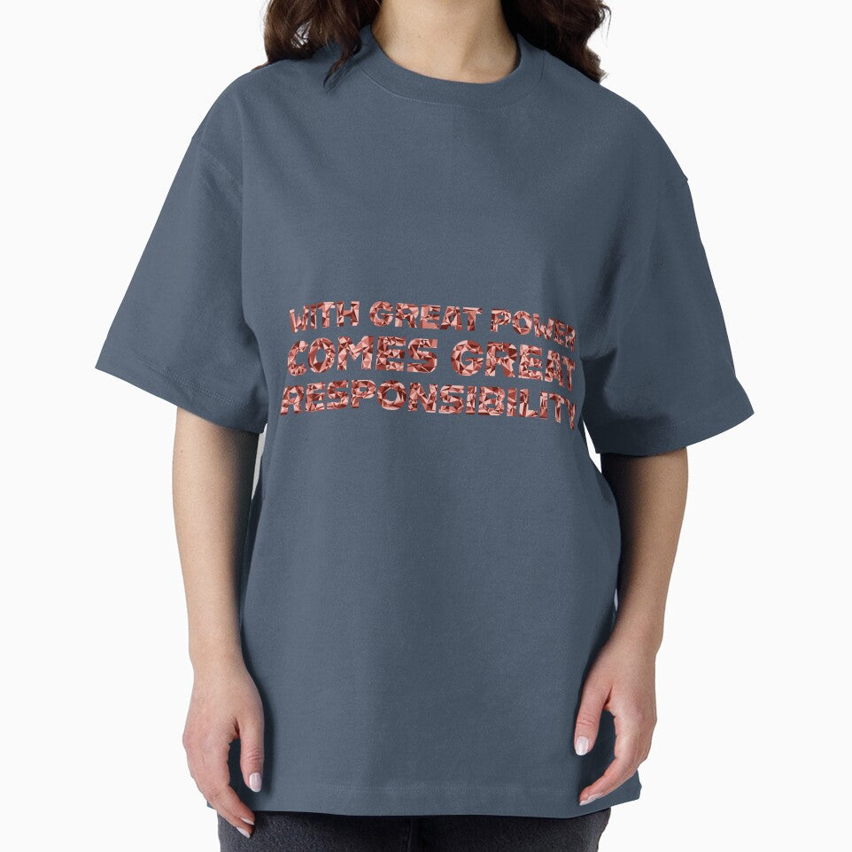"With Great Power Comes Great Responsibilty" Inspirational Quote Red Triangular Mosaic Design