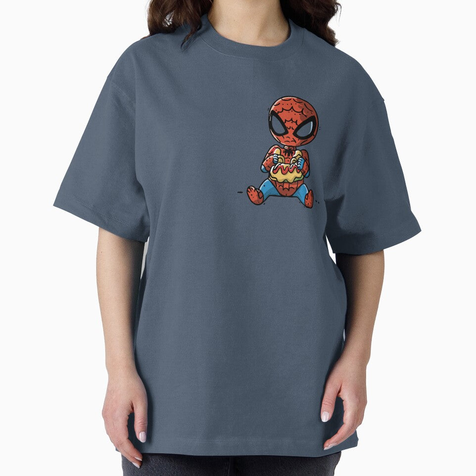 Baby Spider Spidey Munching a Hotdog - Trendy Hilarious Comic Spider Art Eating Food Meme Cartoon Costume