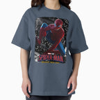 Masked Web Hero City Night Comic Style Acid Wash