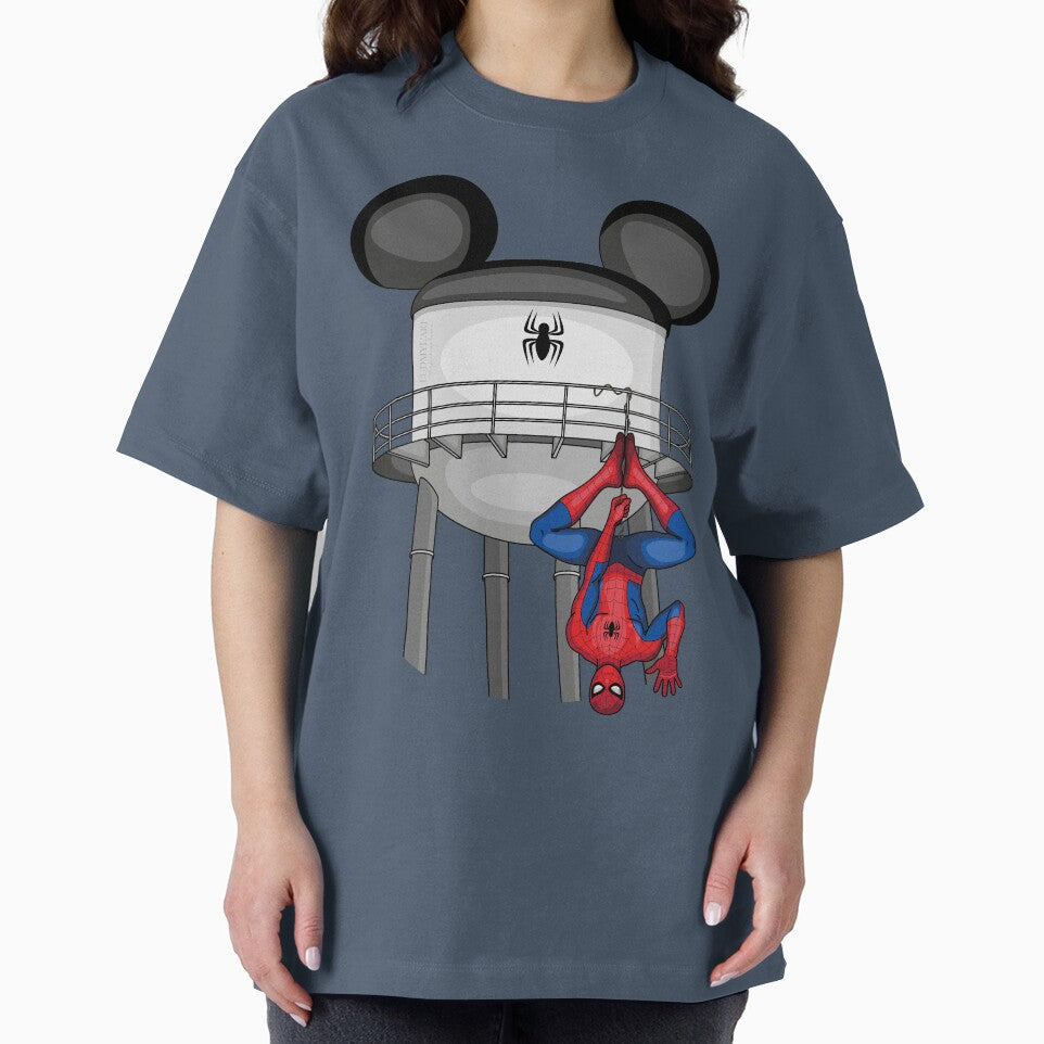 Spider-Man on the Water Tower with Ears ¨C Crossover Illustration