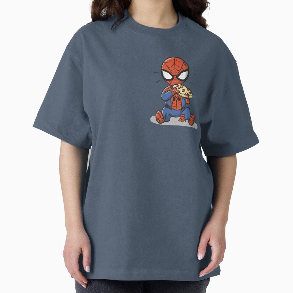 Baby Spidey Munching Pizza - Trendy Hilarious Comic Spider Art Eating Food Meme Cartoon Costume