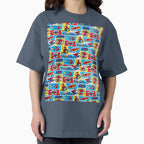 A Fun and Colorful Pattern Featuring Iconic Superheroe Spiderman and Action Phrases in Bright Comic Book Style