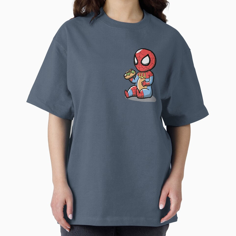 Baby Spider Spidey Munching a Hotdog - Trendy Hilarious Comic Spider Art Eating Food Meme Cartoon Costume
