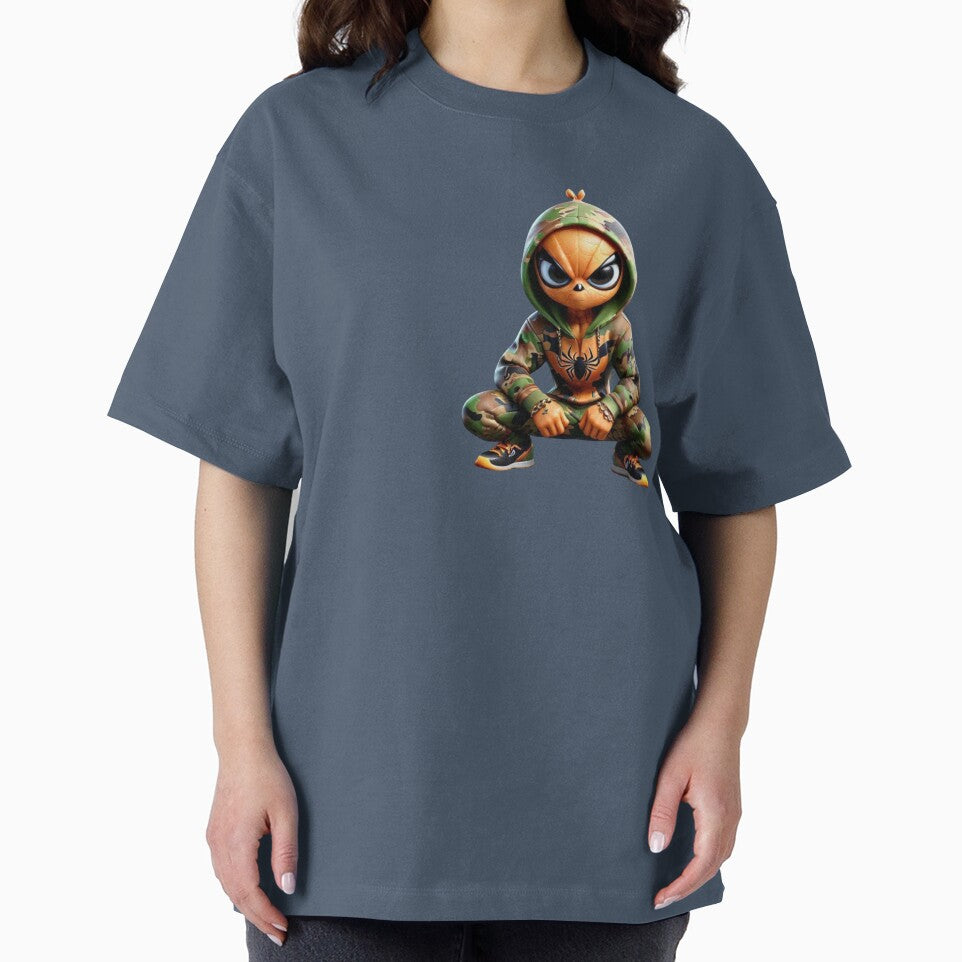 Cartoon camo orange spiderman character