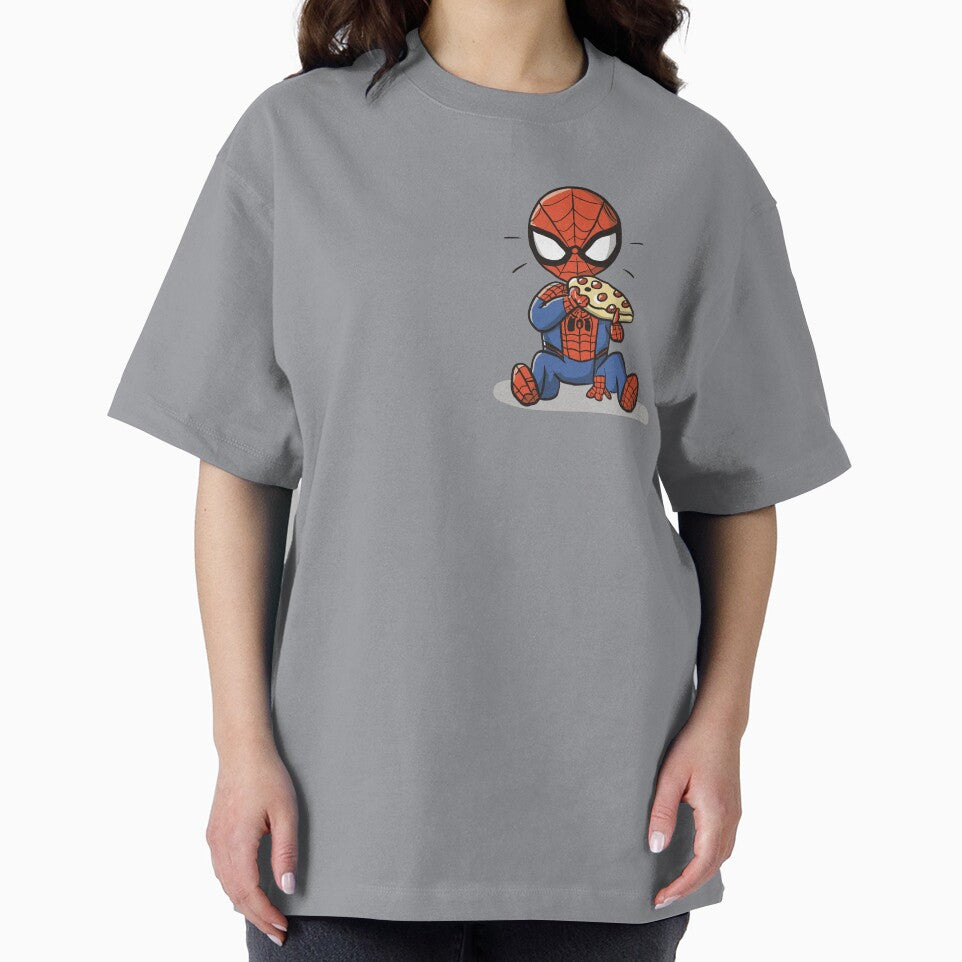 Baby Spidey Munching Pizza - Trendy Hilarious Comic Spider Art Eating Food Meme Cartoon Costume