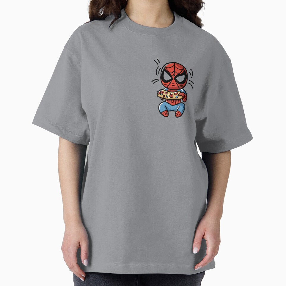 Baby Spidey Munching Pizza - Trendy Hilarious Comic Spider Art Eating Food Meme Cartoon Costume