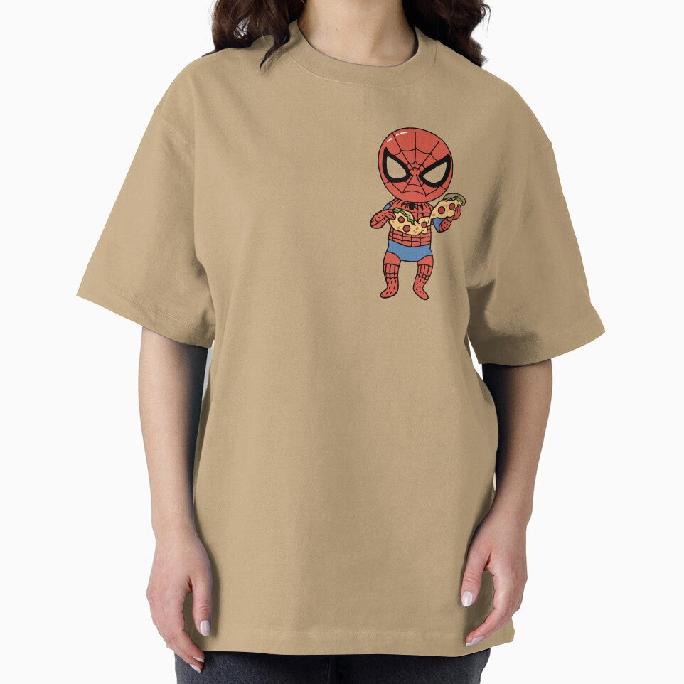 Baby Spidey Munching Pizza - Trendy Hilarious Comic Spider Art Eating Food Meme Cartoon Costume