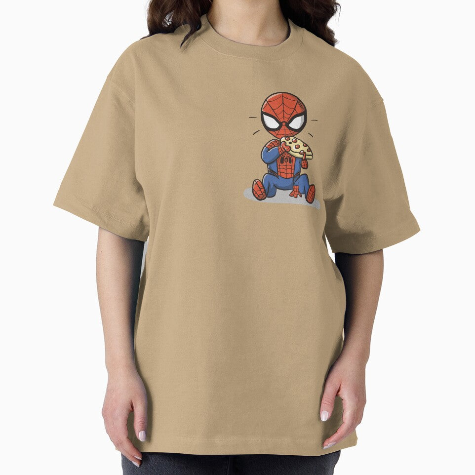 Baby Spidey Munching Pizza - Trendy Hilarious Comic Spider Art Eating Food Meme Cartoon Costume