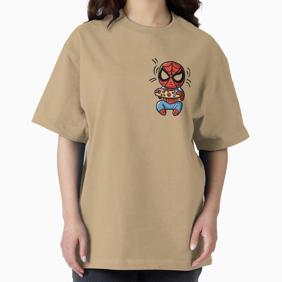 Baby Spidey Munching Pizza - Trendy Hilarious Comic Spider Art Eating Food Meme Cartoon Costume