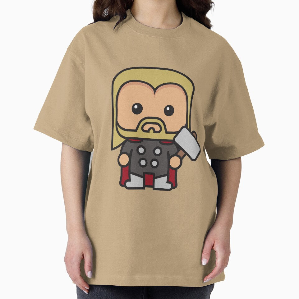Cute Thunder God Chibi ¨C Kawaii Hammer Hero Cartoon | Myth Inspired Superhero Design