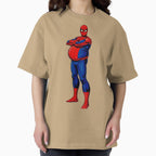 Funny Fat Superhero Comic Art - Chubby Spider Hero Parody