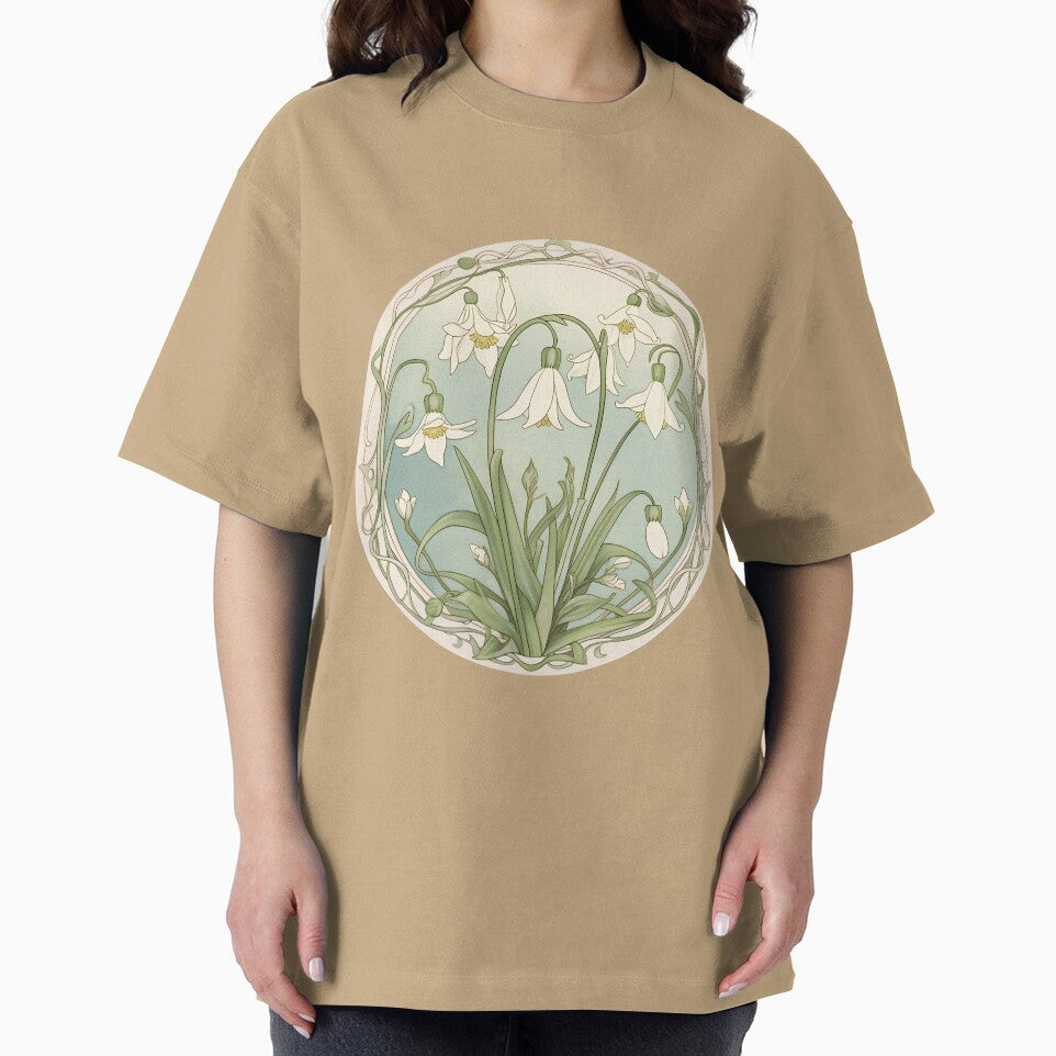 Art Nouveau Inspired Blooming Spring Snowdrops