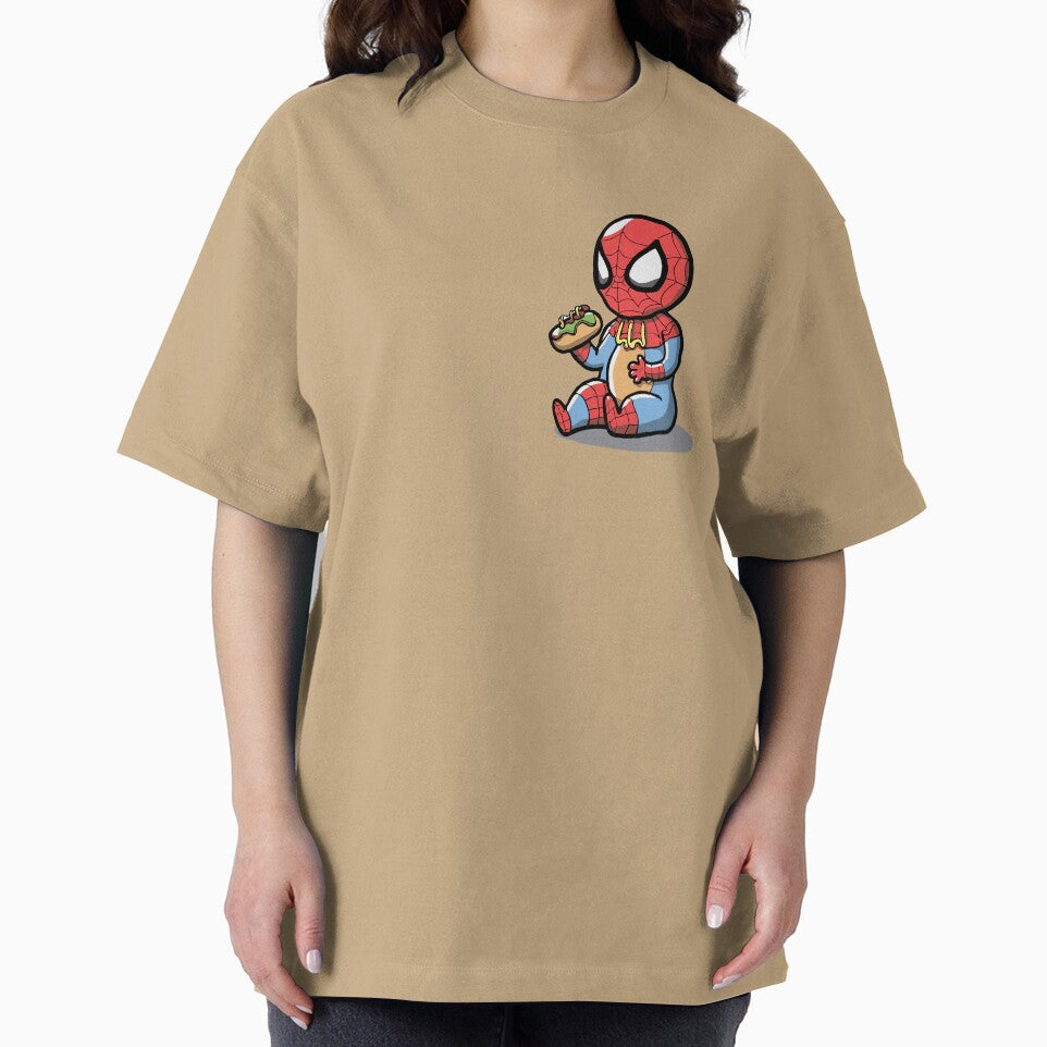 Baby Spider Spidey Munching a Hotdog - Trendy Hilarious Comic Spider Art Eating Food Meme Cartoon Costume