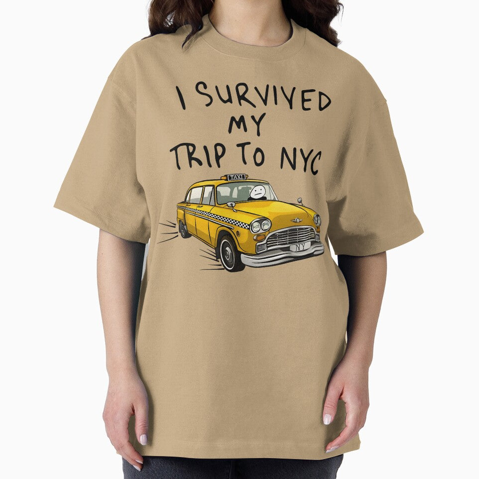 I Survived My Trip To NYC Funny New York Yellow Taxi Meme Graphic T-Shirt
