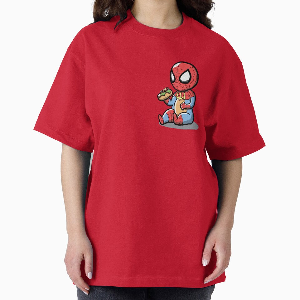Baby Spider Spidey Munching a Hotdog - Trendy Hilarious Comic Spider Art Eating Food Meme Cartoon Costume