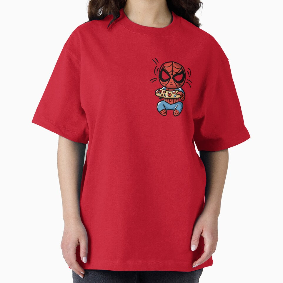 Baby Spidey Munching Pizza - Trendy Hilarious Comic Spider Art Eating Food Meme Cartoon Costume