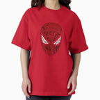 Red Typography Spider Superhero Mask