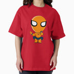 Cute Orange Superhero Mascot Sticker | Chibi Cartoon Hero Character | Cute Orange Superhero Mascot Cartoon Sticker | Chibi Comic Character