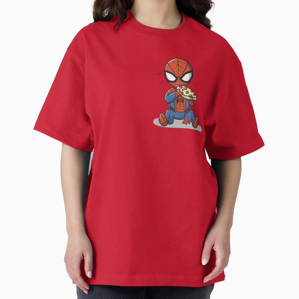 Baby Spidey Munching Pizza - Trendy Hilarious Comic Spider Art Eating Food Meme Cartoon Costume