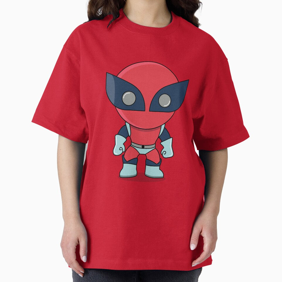 Cute Red Superhero Mascot Sticker | Chibi Comic Character | deadpool