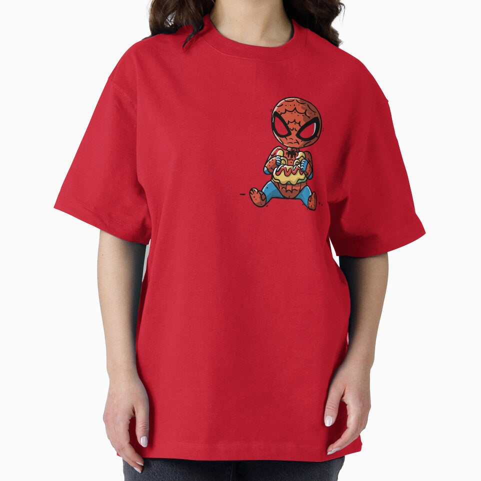 Baby Spider Spidey Munching a Hotdog - Trendy Hilarious Comic Spider Art Eating Food Meme Cartoon Costume
