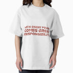 "With Great Power Comes Great Responsibilty" Inspirational Quote Red Triangular Mosaic Design