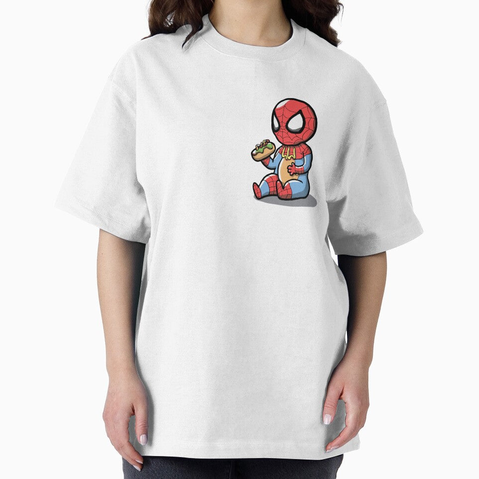 Baby Spider Spidey Munching a Hotdog - Trendy Hilarious Comic Spider Art Eating Food Meme Cartoon Costume