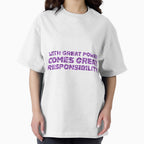 "With Great Power Comes Great Responsibilty" Inspirational Quote Purple Triangular Mosaic Design