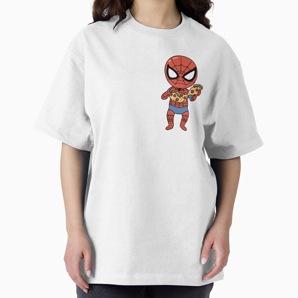 Baby Spidey Munching Pizza - Trendy Hilarious Comic Spider Art Eating Food Meme Cartoon Costume