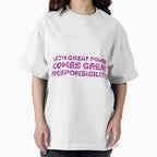 "With Great Power Comes Great Responsibilty" Inspirational Quote Pink Triangular Mosaic Design