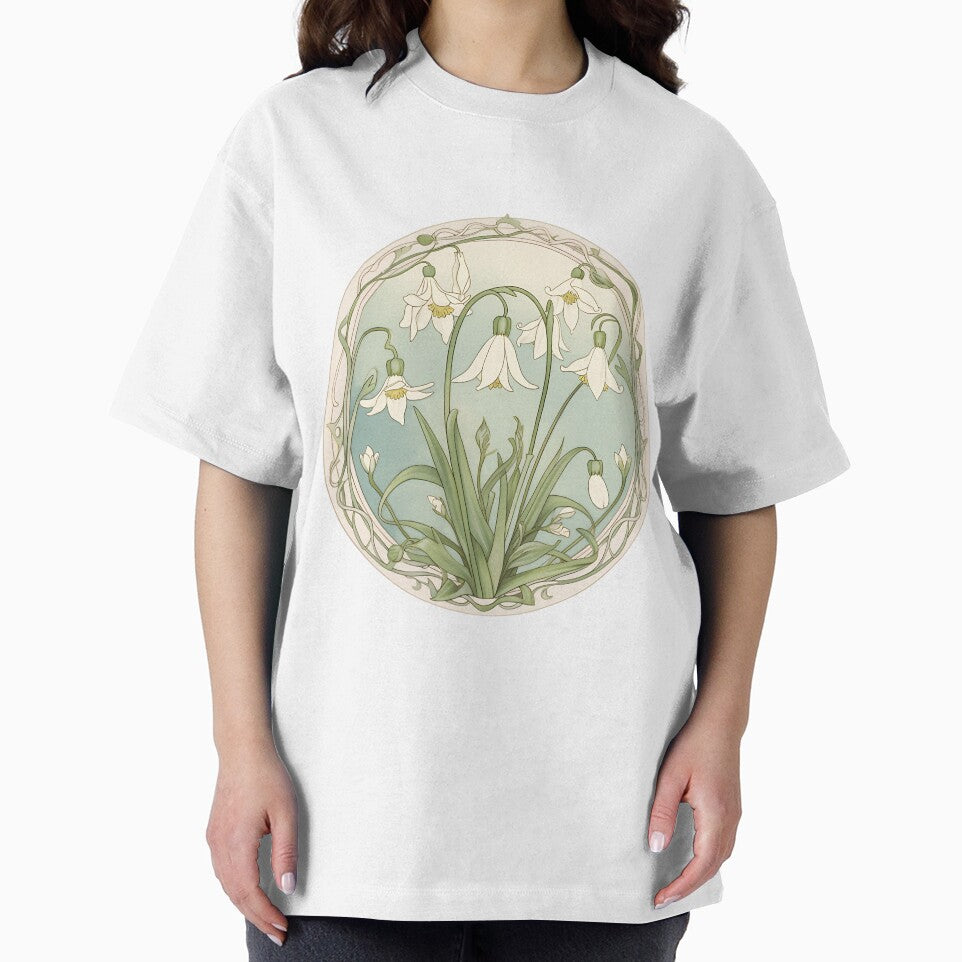 Art Nouveau Inspired Blooming Spring Snowdrops