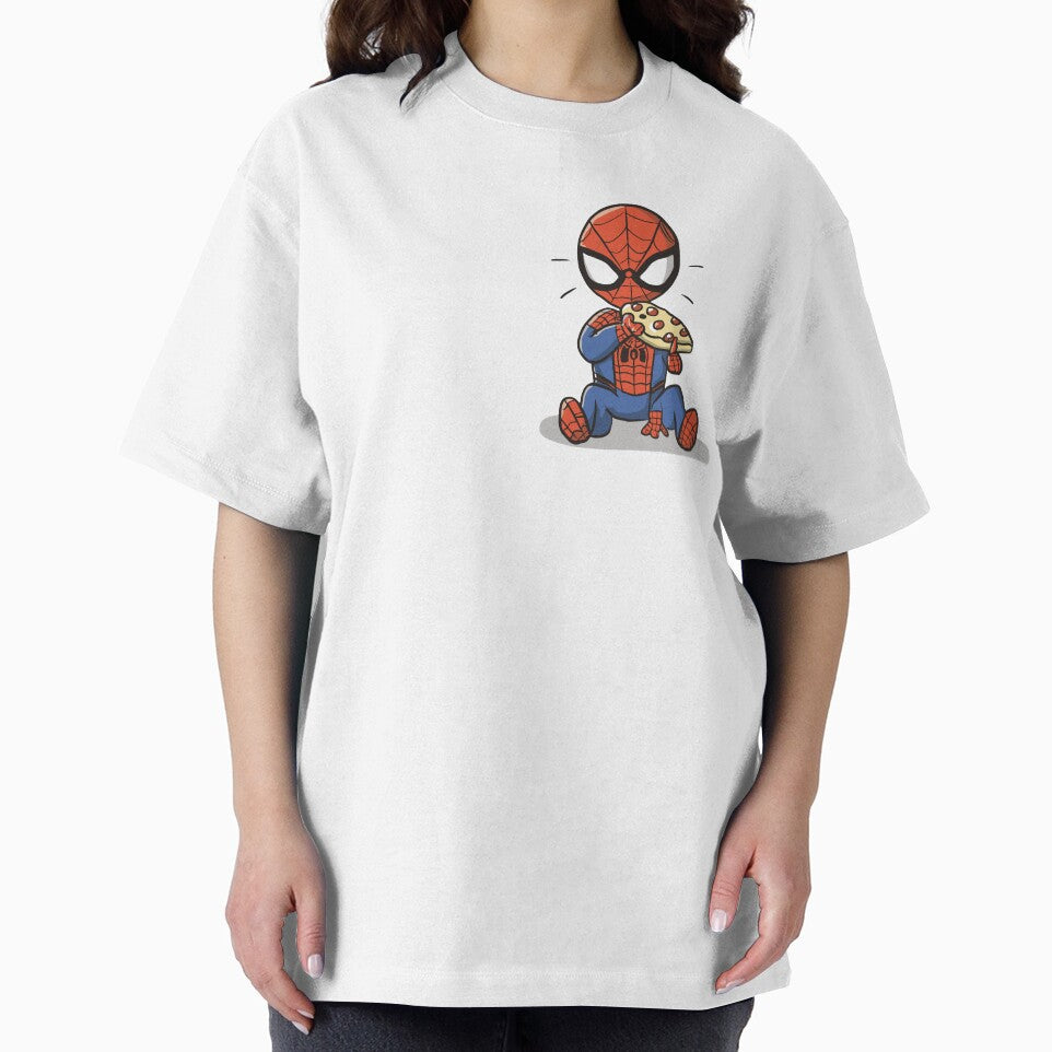 Baby Spidey Munching Pizza - Trendy Hilarious Comic Spider Art Eating Food Meme Cartoon Costume