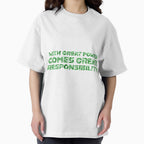 "With Great Power Comes Great Responsibilty" Inspirational Quote Green Triangular Mosaic Design