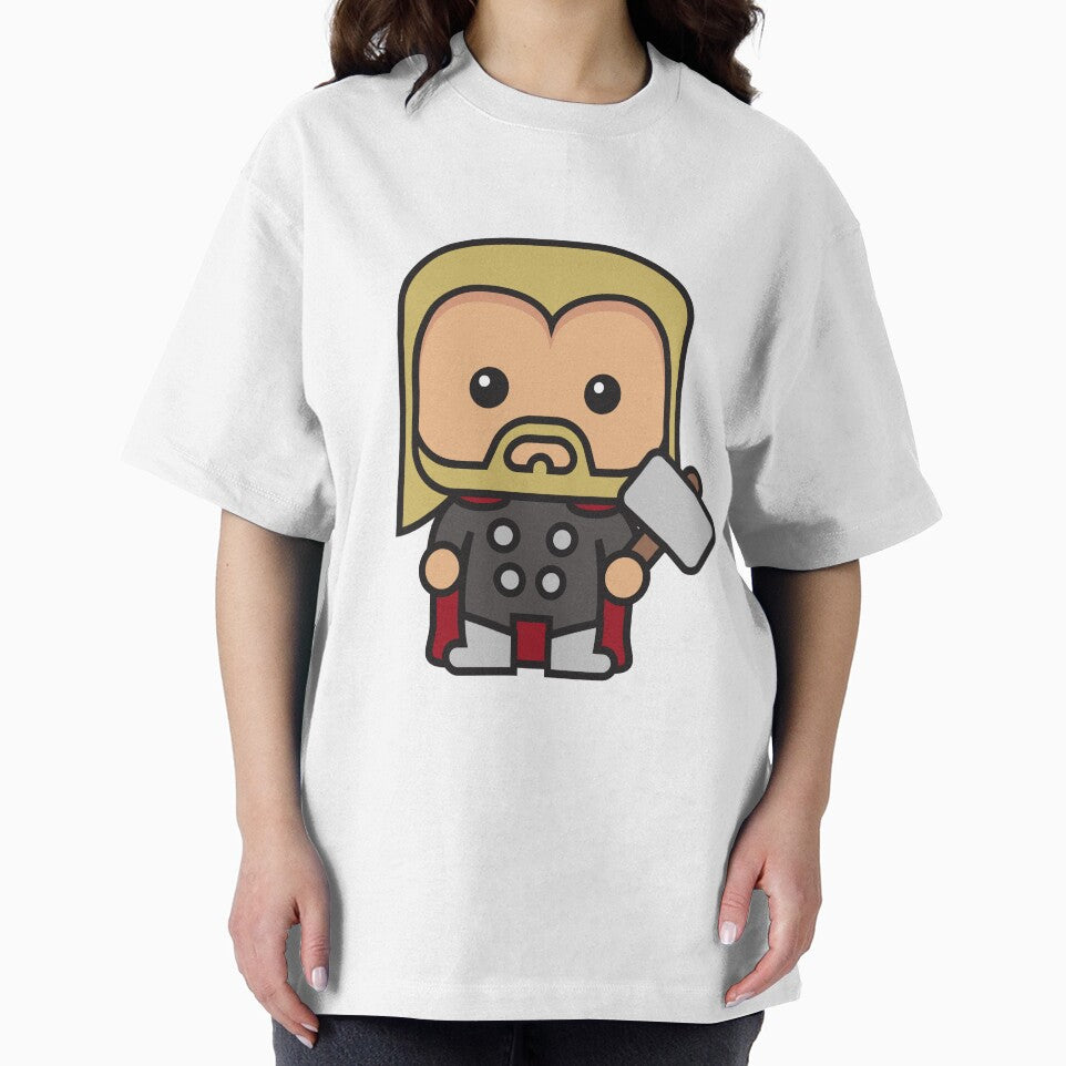 Cute Thunder God Chibi ¨C Kawaii Hammer Hero Cartoon | Myth Inspired Superhero Design