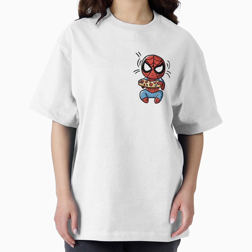 Baby Spidey Munching Pizza - Trendy Hilarious Comic Spider Art Eating Food Meme Cartoon Costume